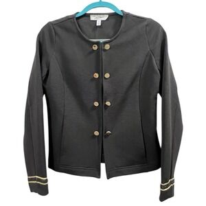 Libby Edelman Gold Button‎ Military Band Sailor Jacket Blazer Heavyweight LARGE